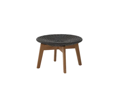 Peacock side table/footstool w/teak legs