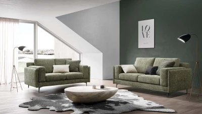 Tecla — Simple sofa with customizable backrest heights.