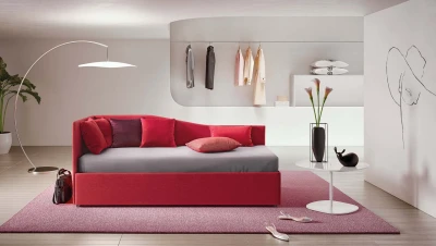 Solanum — Single corner daybed with a wave-shaped backrest.