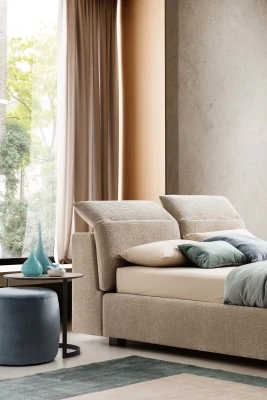 Apollo — Bed with an adjustable headrest in 7 positions and a side storage compartment.